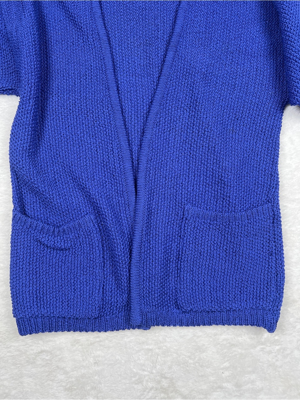 Vintage Dalton Studio Wool Cardigan Sweater XS Royal Blue Italy Oversized - Picture 3 of 6